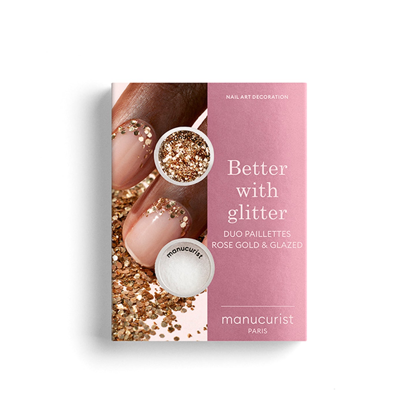 Rose Gold glitter & Glazed duo - Дуо Розово злато брокат и гланцова пудра