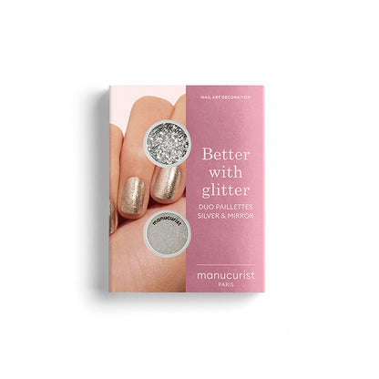 Silver Glitters & Mirror Duo - Дуо Сребърен брокат и огледална пудра
