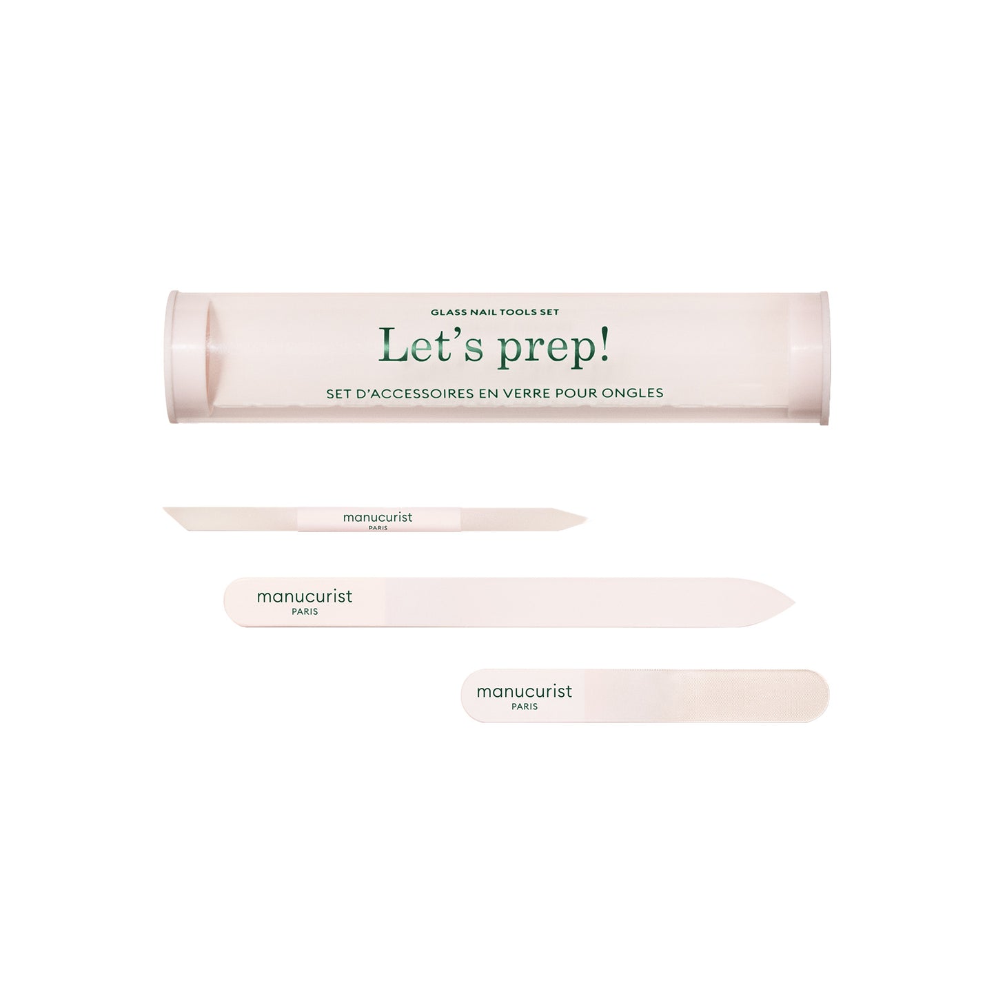 Glass nail accessory trio - Трио стъклени аксесоари