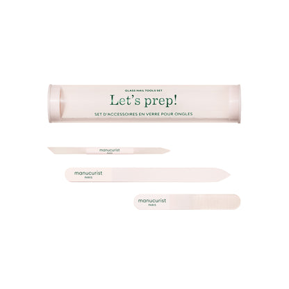Glass nail accessory trio - Трио стъклени аксесоари